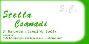 stella csanadi business card